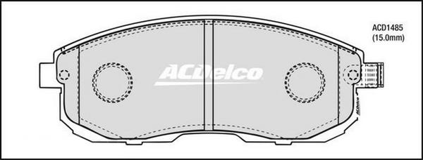 ACDelco ACD1485 - Гальмівні колодки, дискові гальма autocars.com.ua