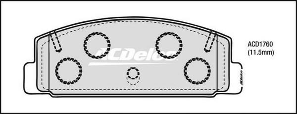 ACDelco ACD1760 - Гальмівні колодки, дискові гальма autocars.com.ua