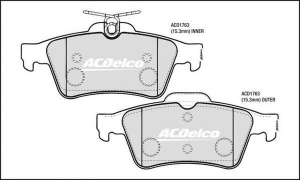 ACDelco ACD1763 - Тормозные колодки, дисковые, комплект autodnr.net