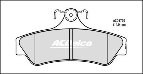 ACDelco ACD1779 - Гальмівні колодки, дискові гальма autocars.com.ua