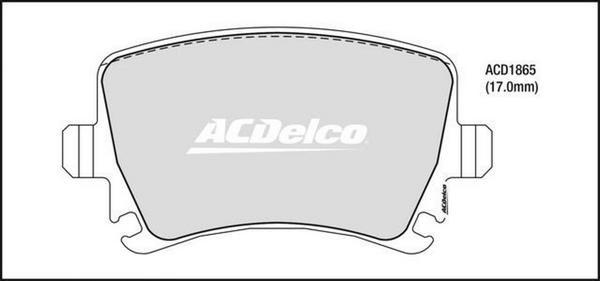 ACDelco ACD1865 - Гальмівні колодки, дискові гальма autocars.com.ua