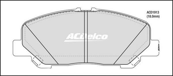 ACDelco ACD1913 - Гальмівні колодки, дискові гальма autocars.com.ua