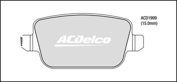 ACDelco ACD1999 - Гальмівні колодки, дискові гальма autocars.com.ua
