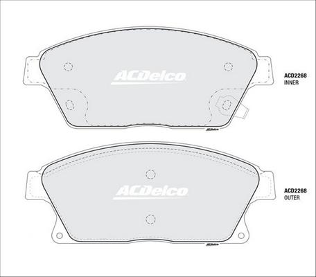 ACDelco ACD2268 - Гальмівні колодки, дискові гальма autocars.com.ua