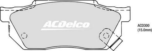 ACDelco ACD300 - Гальмівні колодки, дискові гальма autocars.com.ua