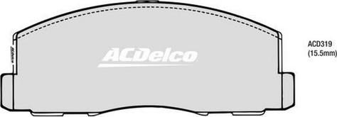 ACDelco ACD319 - Гальмівні колодки, дискові гальма autocars.com.ua
