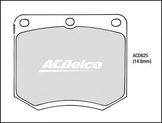 ACDelco ACD625 - Гальмівні колодки, дискові гальма autocars.com.ua