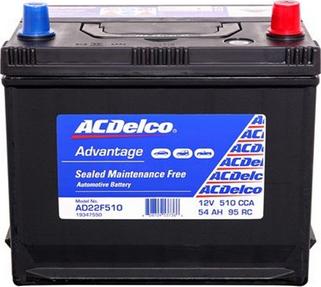 ACDelco AD22F510 - Стартерна акумуляторна батарея, АКБ autocars.com.ua