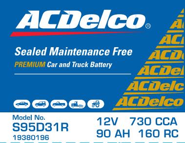 ACDelco S95D31RHD - Стартерна акумуляторна батарея, АКБ autocars.com.ua