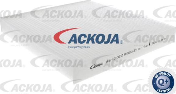 ACKOJA A26-30-0002 - Фільтр, повітря у внутрішній простір autocars.com.ua