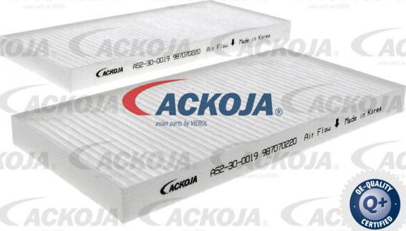 ACKOJA A52-30-0019 - Фільтр, повітря у внутрішній простір autocars.com.ua