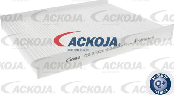 ACKOJA A52-30-0024 - Фільтр, повітря у внутрішній простір autocars.com.ua