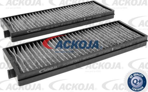 ACKOJA A52-31-0017 - Фільтр, повітря у внутрішній простір autocars.com.ua