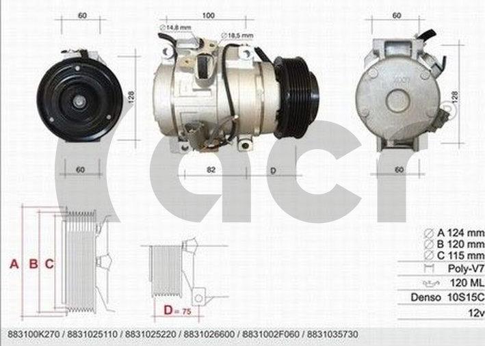 ACR 134296G - Компресор, кондиціонер autocars.com.ua