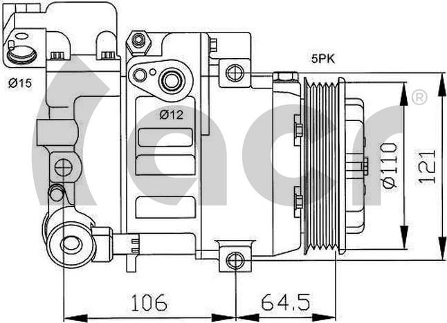 ACR 134476 - Компресор, кондиціонер autocars.com.ua