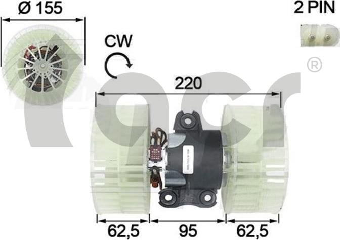 ACR 166430 - Электродвигатель, вентиляция салона autodnr.net