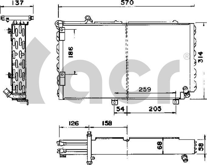 ACR 300160 - Конденсатор, кондиціонер autocars.com.ua