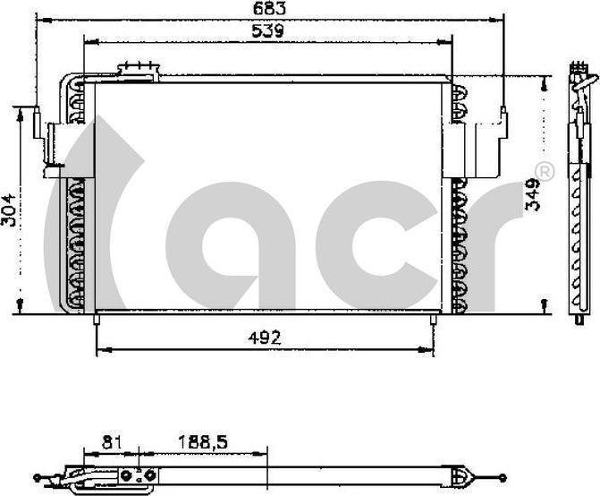 ACR 300165 - Конденсатор, кондиціонер autocars.com.ua