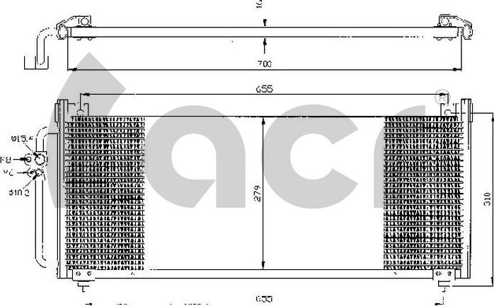 ACR 300316 - Конденсатор, кондиціонер autocars.com.ua