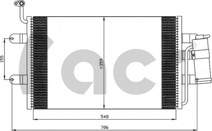 ACR 300370 - Конденсатор, кондиціонер autocars.com.ua