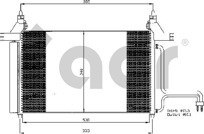 ACR 300538 - Конденсатор, кондиціонер autocars.com.ua