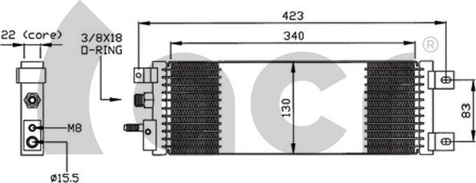 ACR 300574 - Конденсатор, кондиціонер autocars.com.ua