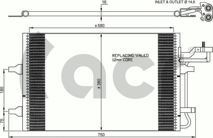 ACR 300655 - Конденсатор, кондиціонер autocars.com.ua