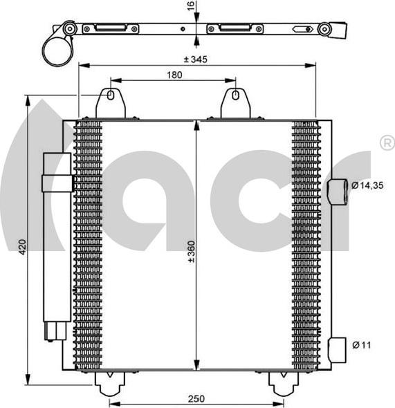 ACR 300671 - Конденсатор, кондиціонер autocars.com.ua