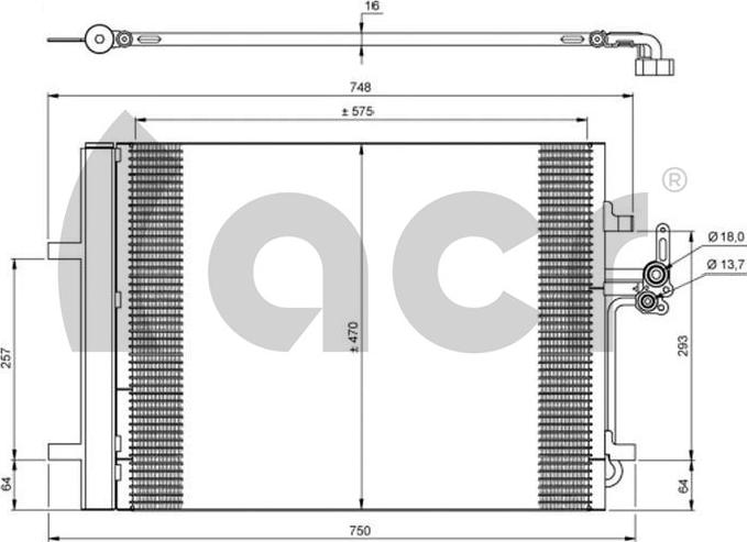 ACR 300687 - Конденсатор, кондиціонер autocars.com.ua