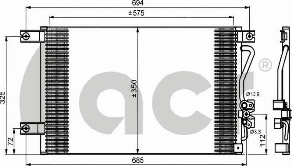 ACR 300822 - Конденсатор, кондиціонер autocars.com.ua
