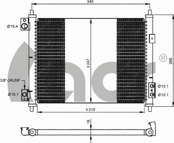 ACR 300835 - Конденсатор, кондиціонер autocars.com.ua