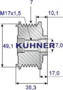 AD Kühner 885425M - Ремінний шків, генератор autocars.com.ua