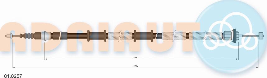 Adriauto 01.0257 - Трос, гальмівна система autocars.com.ua