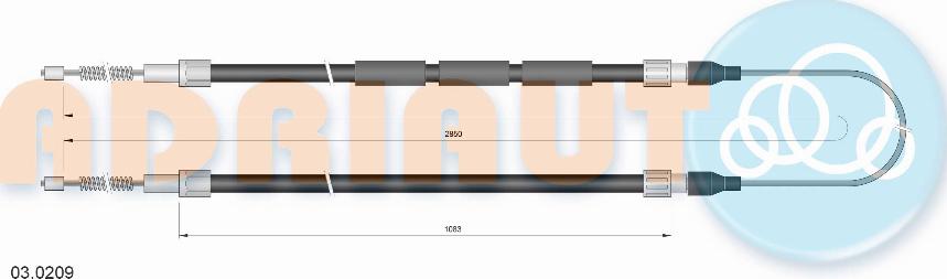 Adriauto 03.0209 - Трос, гальмівна система autocars.com.ua