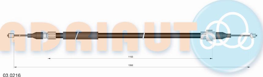 Adriauto 03.0216 - Трос, гальмівна система autocars.com.ua