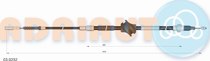 Adriauto 03.0232 - Трос, гальмівна система autocars.com.ua