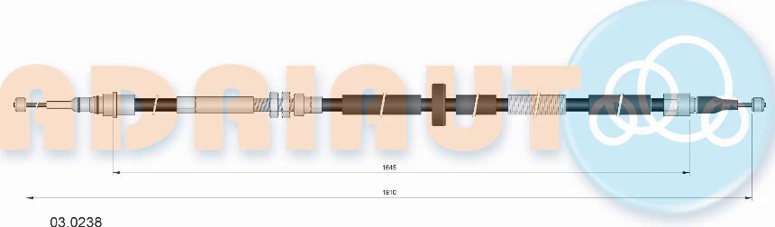 Adriauto 03.0238 - Трос, гальмівна система autocars.com.ua