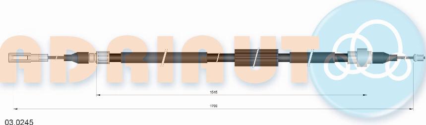 Adriauto 03.0245 - Трос, гальмівна система autocars.com.ua