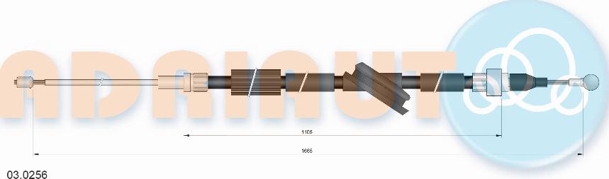 Adriauto 03.0256 - Трос, гальмівна система autocars.com.ua