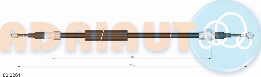 Adriauto 03.0261 - Тросик, cтояночный тормоз avtokuzovplus.com.ua