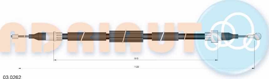 Adriauto 03.0262 - Трос, гальмівна система autocars.com.ua