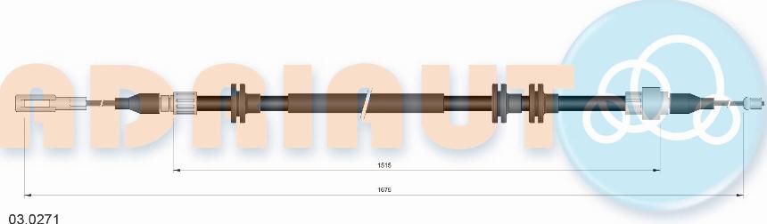 Adriauto 03.0271 - Трос, гальмівна система autocars.com.ua