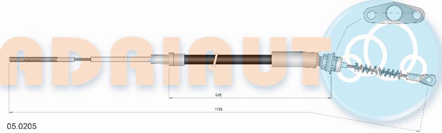 Adriauto 05.0205 - Трос, гальмівна система autocars.com.ua