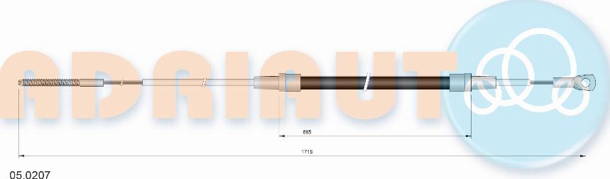 Adriauto 05.0207 - Трос, гальмівна система autocars.com.ua