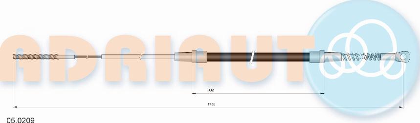 Adriauto 05.0209 - Тросик, cтояночный тормоз avtokuzovplus.com.ua
