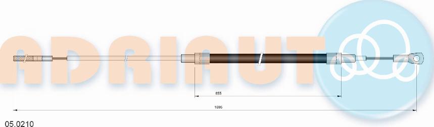 Adriauto 05.0210 - Трос, гальмівна система autocars.com.ua