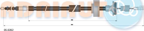 Adriauto 05.0262 - Трос, гальмівна система autocars.com.ua