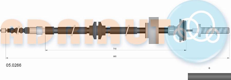 Adriauto 05.0266 - Трос, гальмівна система autocars.com.ua