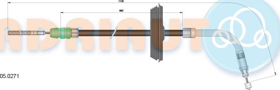 Adriauto 05.0271 - Трос, гальмівна система autocars.com.ua