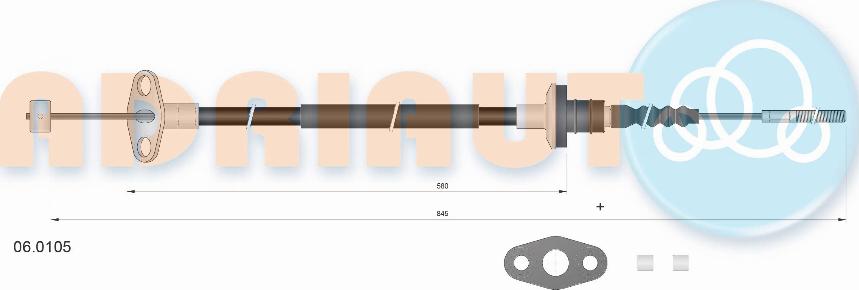 Adriauto 06.0105 - Трос, управління зчепленням autocars.com.ua